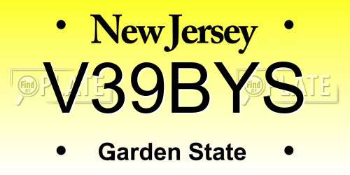 V39BYS New Jersey License Plate