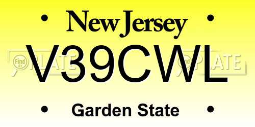V39CWL New Jersey License Plate