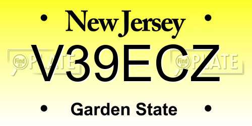 V39ECZ New Jersey License Plate