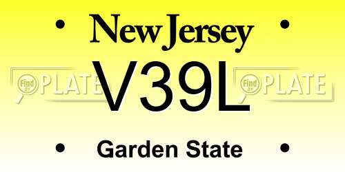 V39L New Jersey License Plate