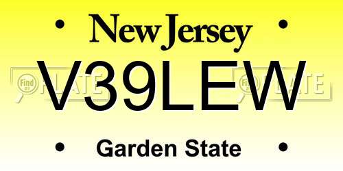 V39LEW New Jersey License Plate