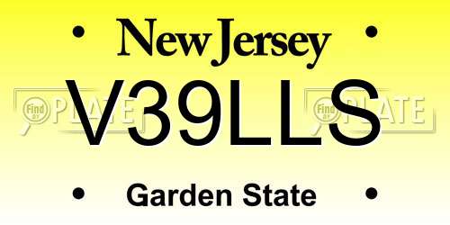 V39LLS New Jersey License Plate