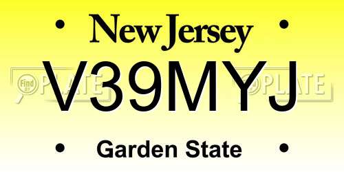 V39MYJ New Jersey License Plate