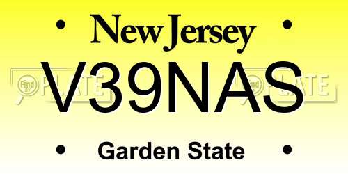 V39NAS New Jersey License Plate