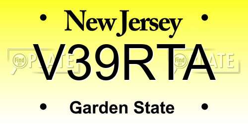 V39RTA New Jersey License Plate