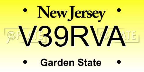 V39RVA New Jersey License Plate