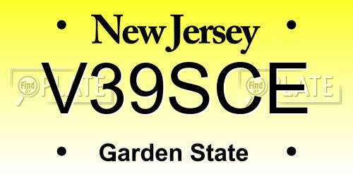 V39SCE New Jersey License Plate