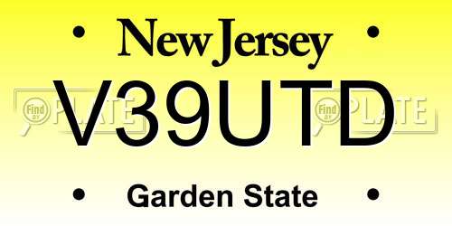 V39UTD New Jersey License Plate
