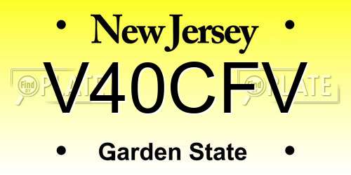 V40CFV New Jersey License Plate