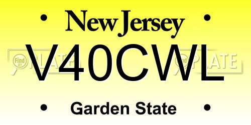 V40CWL New Jersey License Plate