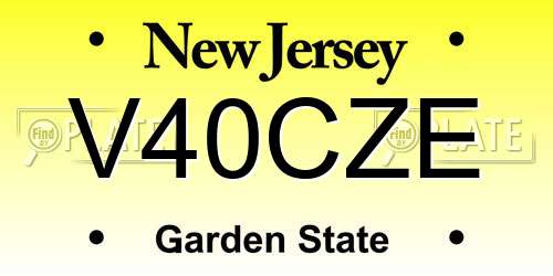 V40CZE New Jersey License Plate