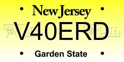 V40ERD New Jersey License Plate