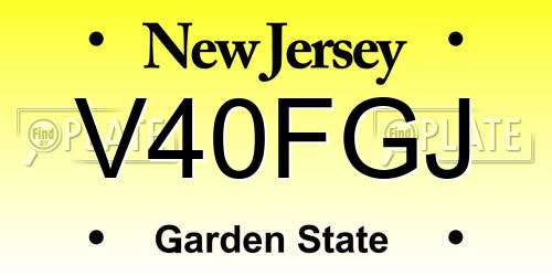 V40FGJ New Jersey License Plate