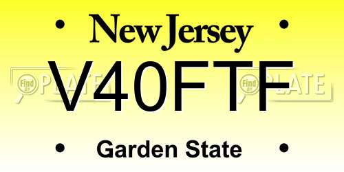 V40FTF New Jersey License Plate