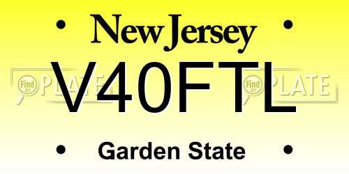 V40FTL New Jersey License Plate
