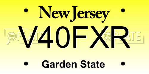 V40FXR New Jersey License Plate