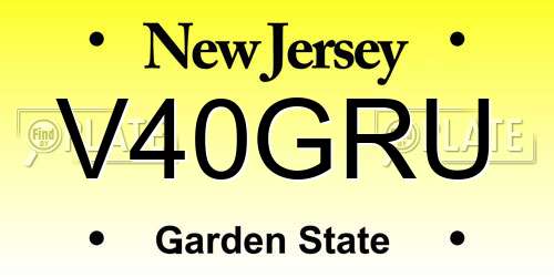 V40GRU New Jersey License Plate