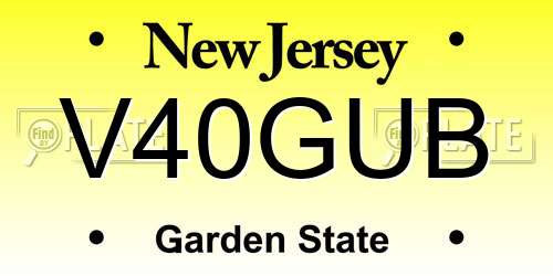 V40GUB New Jersey License Plate