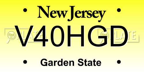 V40HGD New Jersey License Plate