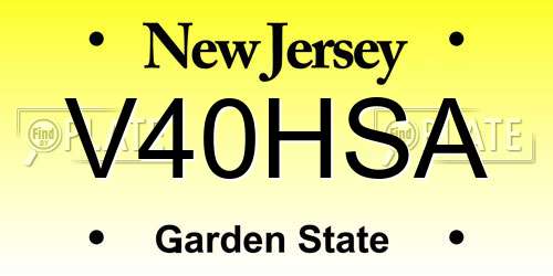V40HSA New Jersey License Plate
