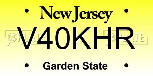 V40KHR New Jersey License Plate