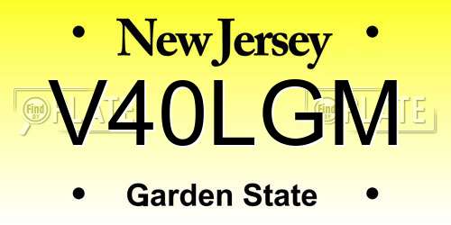 V40LGM New Jersey License Plate