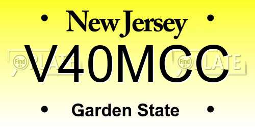 V40MCC New Jersey License Plate