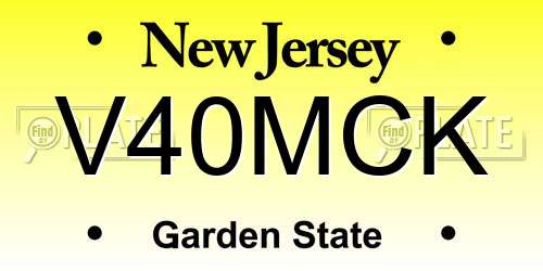 V40MCK New Jersey License Plate