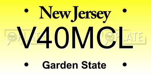 V40MCL New Jersey License Plate