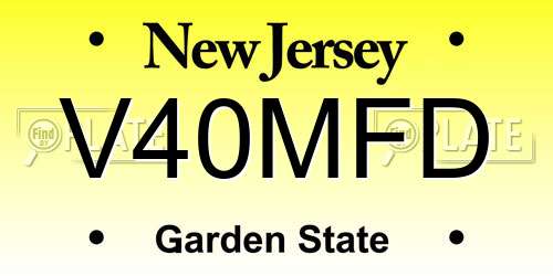 V40MFD New Jersey License Plate