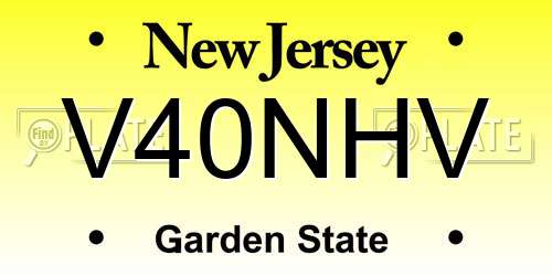 V40NHV New Jersey License Plate