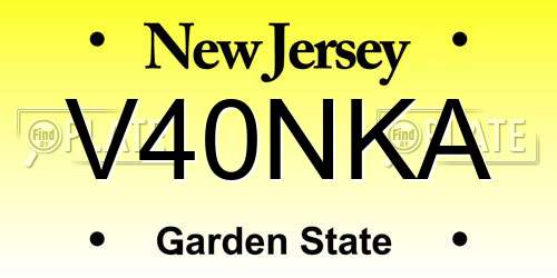 V40NKA New Jersey License Plate