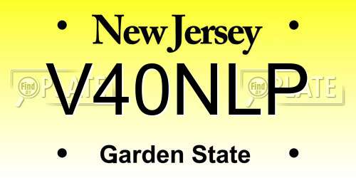 V40NLP New Jersey License Plate
