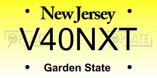 V40NXT New Jersey License Plate