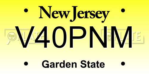 V40PNM New Jersey License Plate