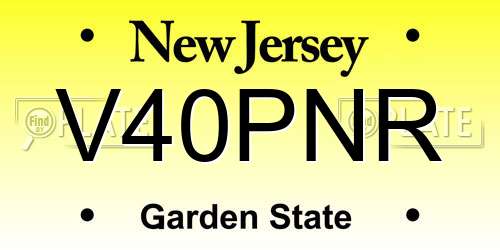 V40PNR New Jersey License Plate