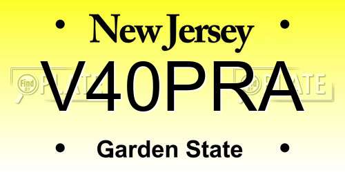 V40PRA New Jersey License Plate