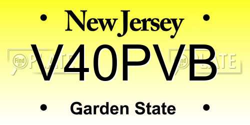 V40PVB New Jersey License Plate