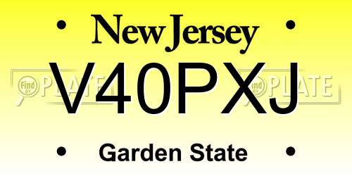 V40PXJ New Jersey License Plate