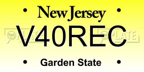 V40REC New Jersey License Plate