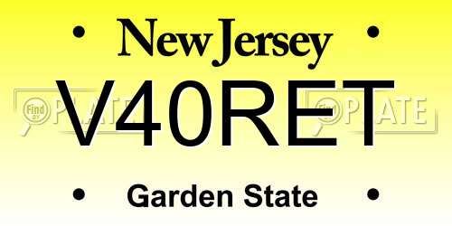V40RET New Jersey License Plate