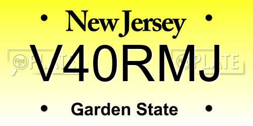 V40RMJ New Jersey License Plate