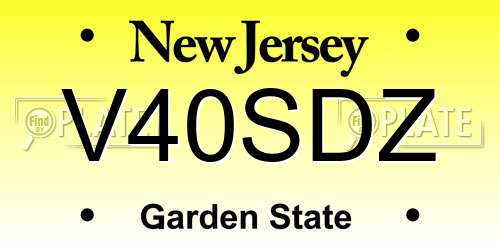 V40SDZ New Jersey License Plate