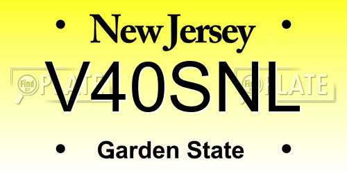 V40SNL New Jersey License Plate