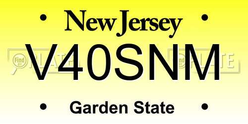 V40SNM New Jersey License Plate