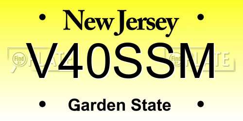 V40SSM New Jersey License Plate