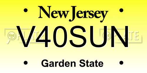 V40SUN New Jersey License Plate
