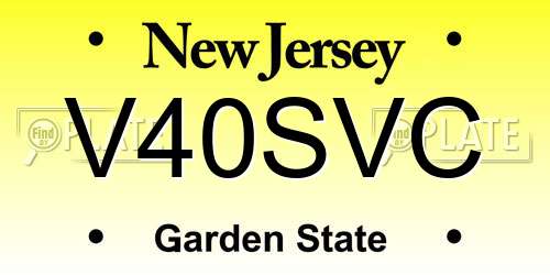 V40SVC New Jersey License Plate