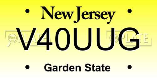 V40UUG New Jersey License Plate