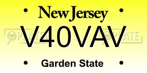 V40VAV New Jersey License Plate
